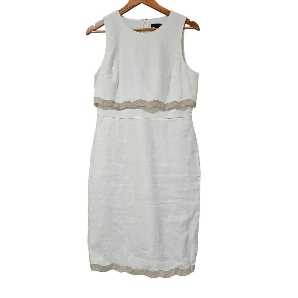J.Crew Going Places Sheath Dress White Size 8 - Picture 3 of 8